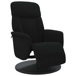 Křeslo relaxační, polohovací, otočné, látka černá, OPTIMA
